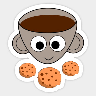 Funny coffee and cookies Sticker